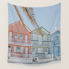 costa nova beach ii  - portugal Wall Tapestry Gallery Image 4