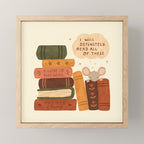 Mouse's Book Pile Mini Art Print Gallery Image 1