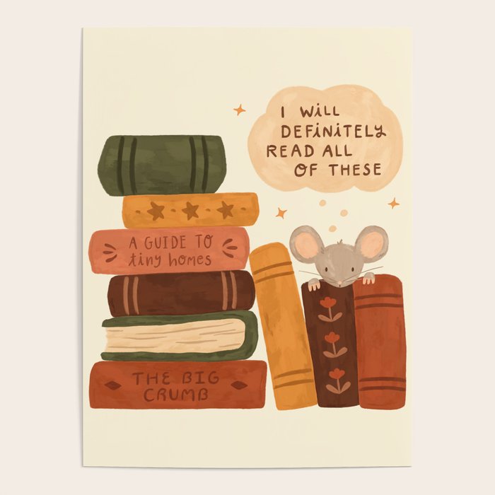 Mouse's Book Pile Poster Gallery Image 1