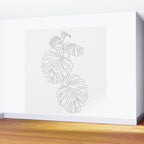 Monstera Leaf Line Drawing Wall Mural Gallery Image 2