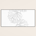 Monstera Leaf Line Drawing Desk Mat Gallery Image 3