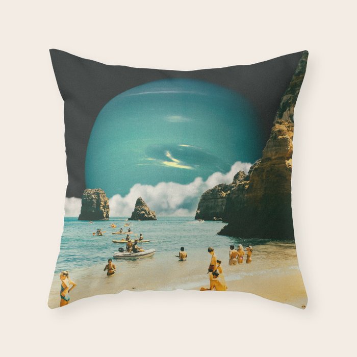 Space Beach Throw Pillow Gallery Image 1