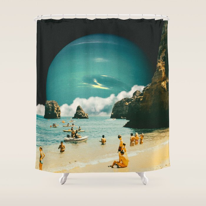 Space Beach Shower Curtain Gallery Image 1