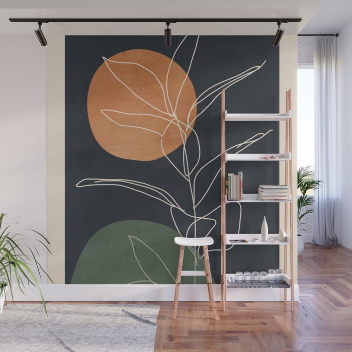 Abstract Art /Minimal Plant 102 Wall Mural Gallery Image 1