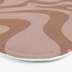 Retro Liquid Swirl Abstract Pattern in Double Mocha Bath Mat Gallery Image 3
