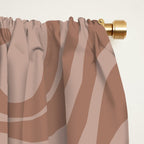 Retro Liquid Swirl Abstract Pattern in Double Mocha Window Curtain Gallery Image 2