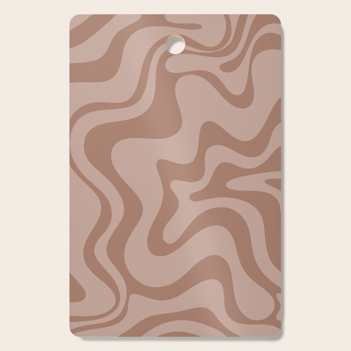 Retro Liquid Swirl Abstract Pattern in Double Mocha Cutting Board Gallery Image 1