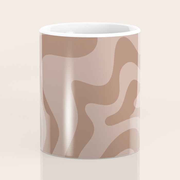 Retro Liquid Swirl Abstract Pattern in Double Mocha Coffee Mug Gallery Image 4