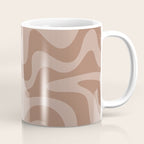 Retro Liquid Swirl Abstract Pattern in Double Mocha Coffee Mug Gallery Image 1