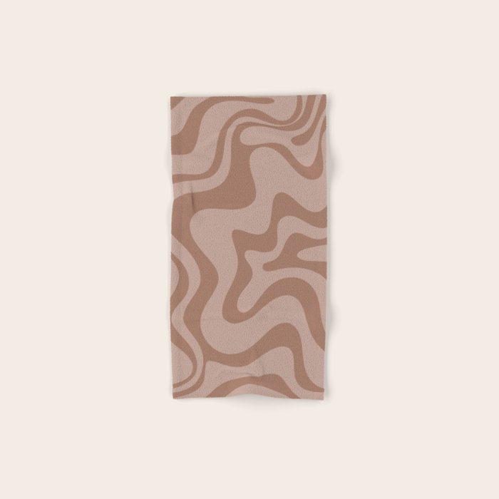 Retro Liquid Swirl Abstract Pattern in Double Mocha Bath Towel Gallery Image 1