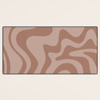 Retro Liquid Swirl Abstract Pattern in Double Mocha Desk Mat Gallery Image 3