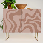 Retro Liquid Swirl Abstract Pattern in Double Mocha Credenza Gallery Image 1