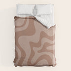 Retro Liquid Swirl Abstract Pattern in Double Mocha Duvet Cover Gallery Image 6