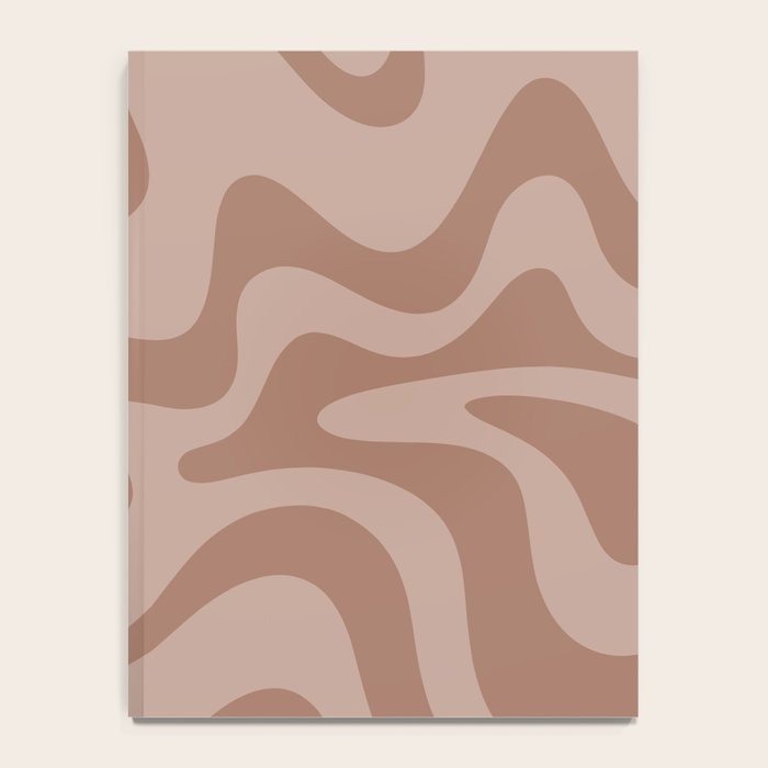 Retro Liquid Swirl Abstract Pattern in Double Mocha Notebook Gallery Image 4