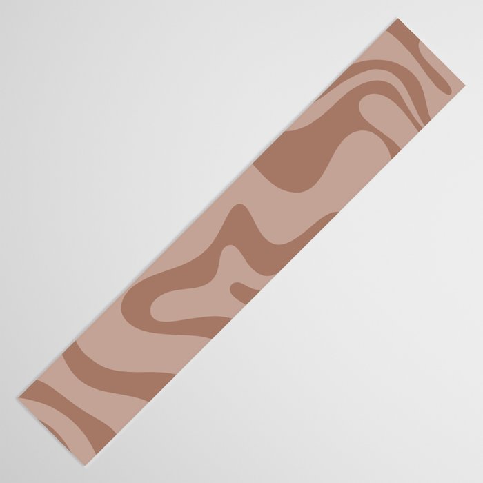 Retro Liquid Swirl Abstract Pattern in Double Mocha Table Runner Gallery Image 3