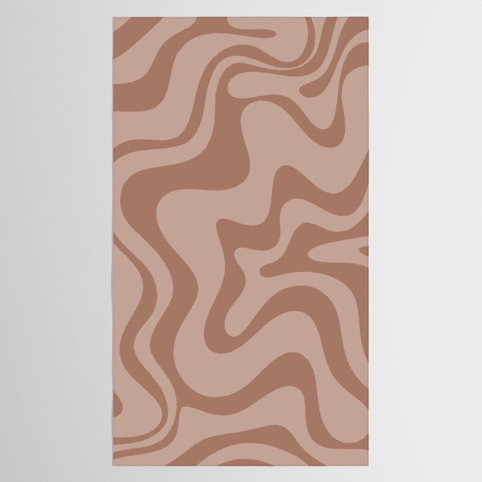 Retro Liquid Swirl Abstract Pattern in Double Mocha Tablecloth Gallery Image 2