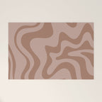 Retro Liquid Swirl Abstract Pattern in Double Mocha Welcome Mat Gallery Image 1