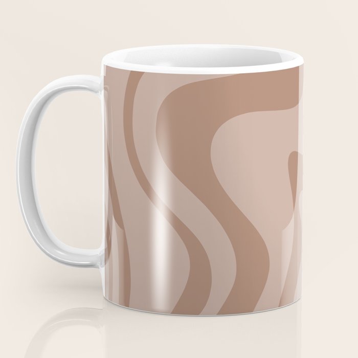Retro Liquid Swirl Abstract Pattern in Double Mocha Coffee Mug Gallery Image 3