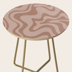 Retro Liquid Swirl Abstract Pattern in Double Mocha Side Table Gallery Image 2