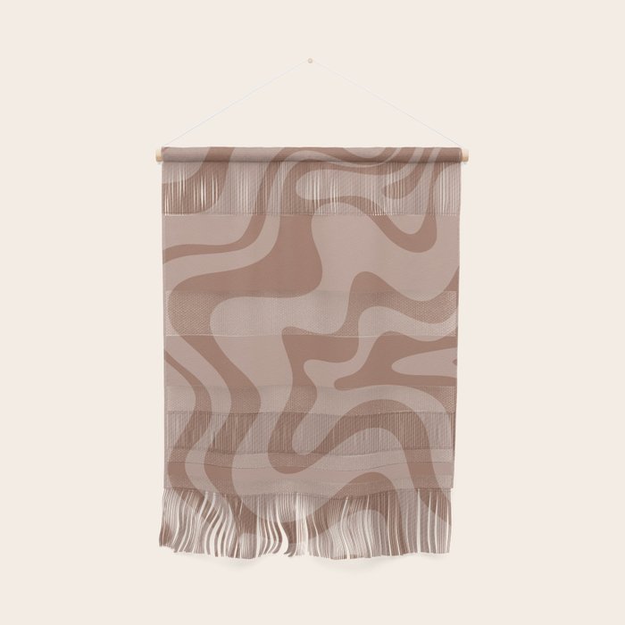 Retro Liquid Swirl Abstract Pattern in Double Mocha Wall Hanging Gallery Image 1