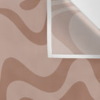 Retro Liquid Swirl Abstract Pattern in Double Mocha Wall Tapestry Gallery Image 3
