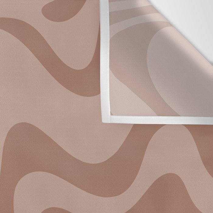 Retro Liquid Swirl Abstract Pattern in Double Mocha Wall Tapestry Gallery Image 3