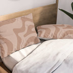 Retro Liquid Swirl Abstract Pattern in Double Mocha Pillow Sham Gallery Image 2