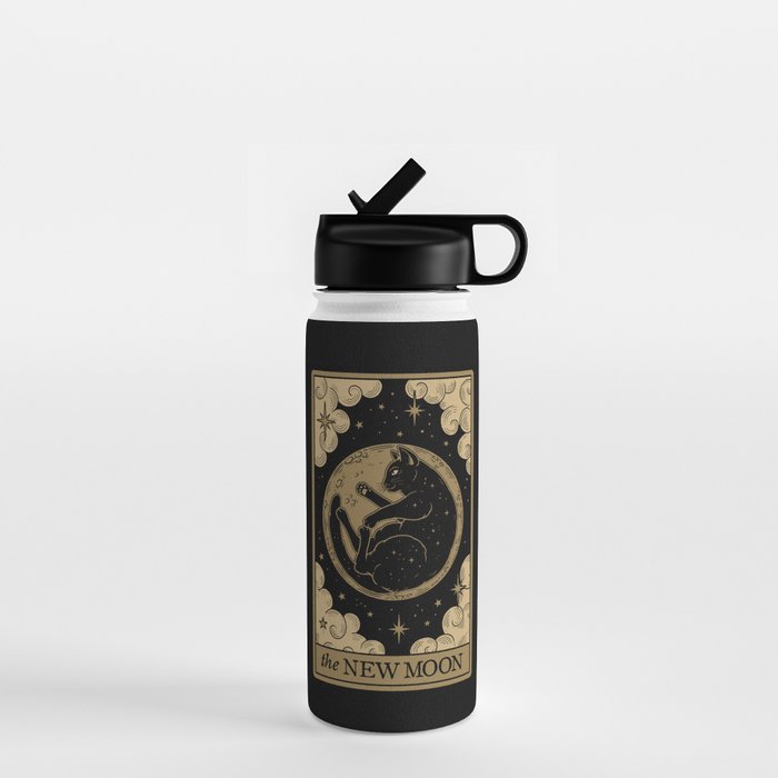 The New Moon - Dark Background Water Bottle Gallery Image 1