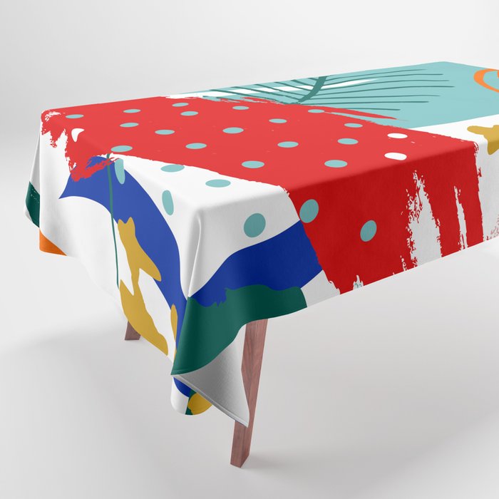 Summer Floral Prints, Abstract, Colourful Prints. Tablecloth Gallery Image 1
