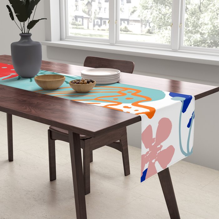 Summer Floral Prints, Abstract, Colourful Prints. Table Runner Gallery Image 2
