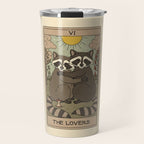 The Lovers - Raccoons Tarot Travel Mug Gallery Image 1