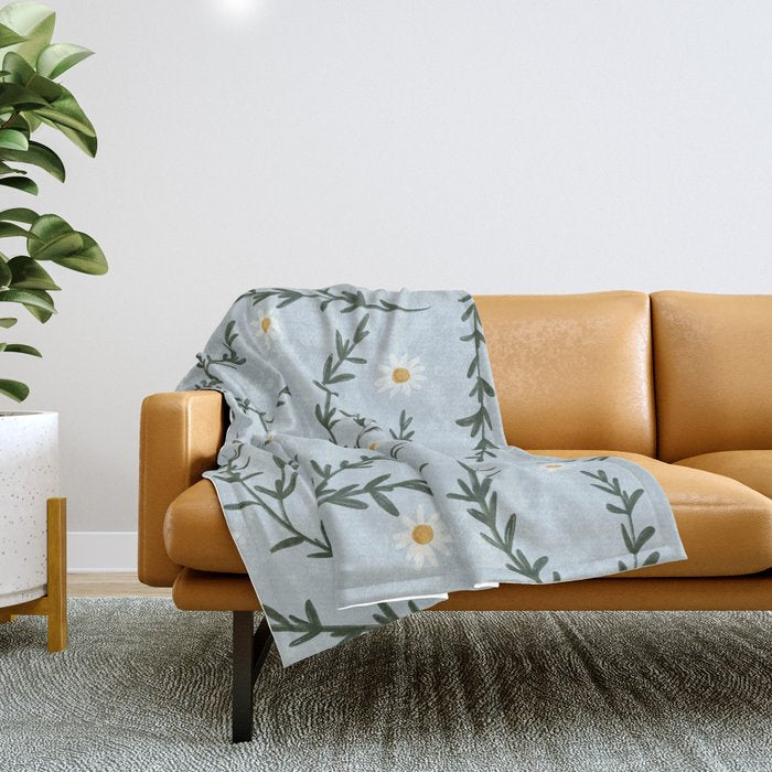 Chamomile and Rosemary  Throw Blanket Gallery Image 1