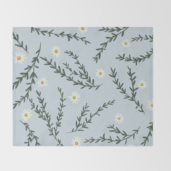 Chamomile and Rosemary  Throw Blanket Gallery Image 2