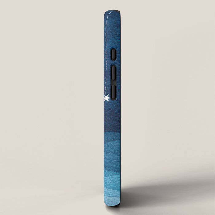 Falling stars, blue, sailboat, ocean iPhone Case Gallery Image 2