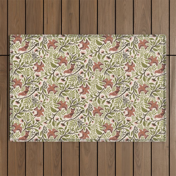 Secret Garden Spring Birds Outdoor Rug Gallery Image 1