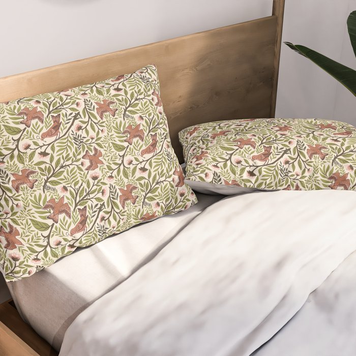Secret Garden Spring Birds Pillow Sham Gallery Image 2