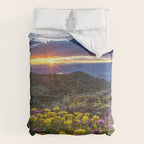 Last glimmer of mountain sunset,  Monitor Pass Topaz Lake, Nevada panoramic wildflower  photograph Comforter Gallery Image 6