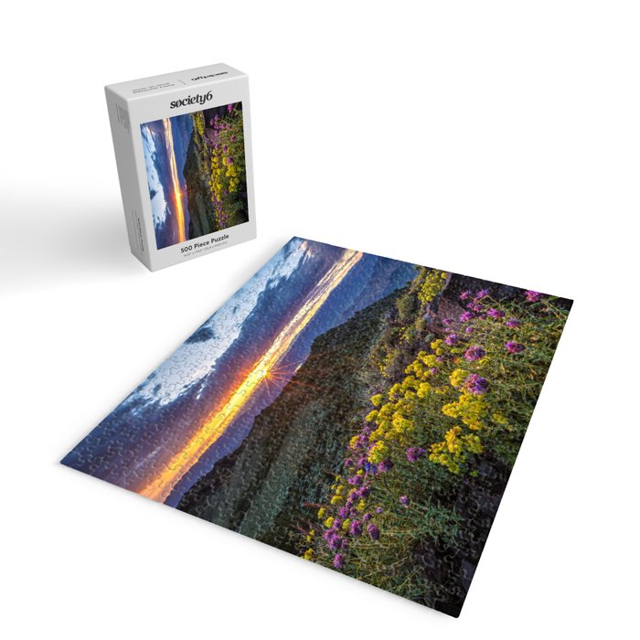 Last glimmer of mountain sunset,  Monitor Pass Topaz Lake, Nevada panoramic wildflower  photograph Jigsaw Puzzle Gallery Image 2