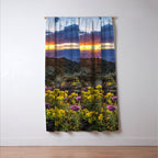 Last glimmer of mountain sunset,  Monitor Pass Topaz Lake, Nevada panoramic wildflower  photograph Window Curtain Gallery Image 3