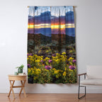 Last glimmer of mountain sunset,  Monitor Pass Topaz Lake, Nevada panoramic wildflower  photograph Window Curtain Gallery Image 5