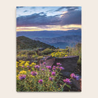 Last glimmer of mountain sunset,  Monitor Pass Topaz Lake, Nevada panoramic wildflower  photograph Notebook Gallery Image 4