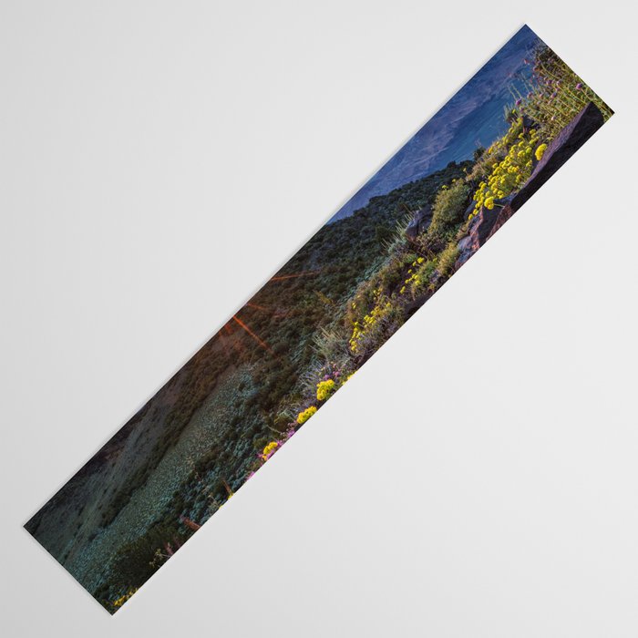Last glimmer of mountain sunset,  Monitor Pass Topaz Lake, Nevada panoramic wildflower  photograph Table Runner Gallery Image 3