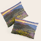 Last glimmer of mountain sunset,  Monitor Pass Topaz Lake, Nevada panoramic wildflower  photograph Pillow Sham Gallery Image 3