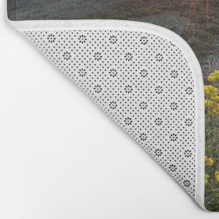 Last glimmer of mountain sunset,  Monitor Pass Topaz Lake, Nevada panoramic wildflower  photograph Bath Mat Gallery Image 2
