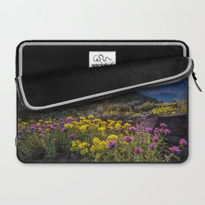 Last glimmer of mountain sunset,  Monitor Pass Topaz Lake, Nevada panoramic wildflower  photograph Laptop Sleeve Gallery Image 2