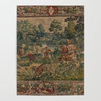 Antique 16th Century Pastoral Hunting Scene Flemish Tapestry Poster Gallery Image 4
