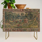 Antique 16th Century Pastoral Hunting Scene Flemish Tapestry Credenza Gallery Image 1