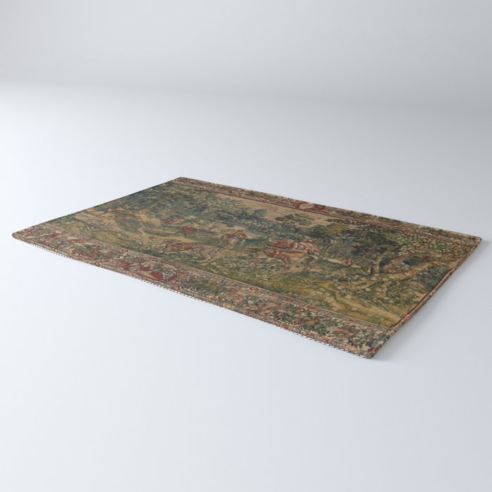 Antique 16th Century Pastoral Hunting Scene Flemish Tapestry Rug Gallery Image 3