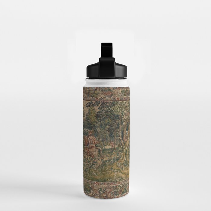 Antique 16th Century Pastoral Hunting Scene Flemish Tapestry Water Bottle Gallery Image 2
