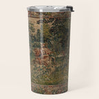 Antique 16th Century Pastoral Hunting Scene Flemish Tapestry Travel Mug Gallery Image 2